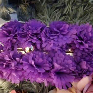 Amongst the flowers purple purse so pretty ,clean